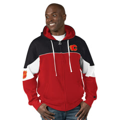 Calgary Flames Starter Power Forward Full-Zip Hoodie - Red/Black | US 202144397