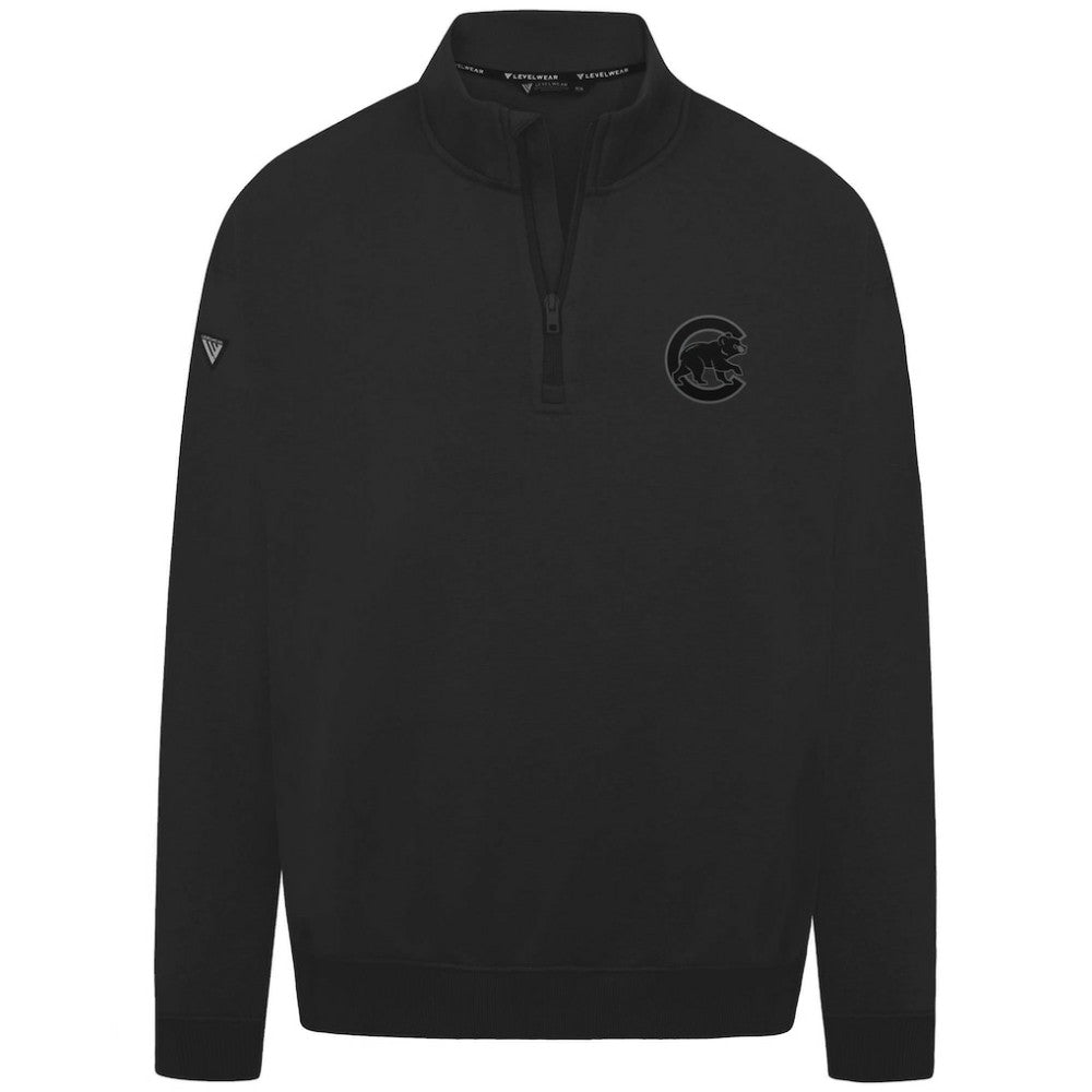 Chicago Cubs Levelwear Murray Nightfall Quarter-Zip Top - Black Tops