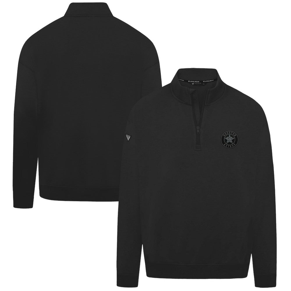 Houston Astros Levelwear Murray Nightfall Quarter-Zip Top - Black Tops