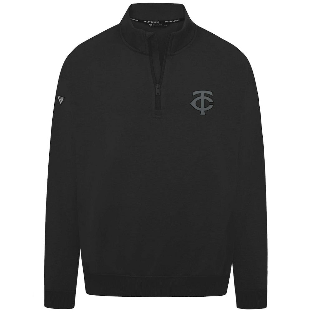 Minnesota Twins Levelwear Murray Nightfall Quarter-Zip Top - Black Tops