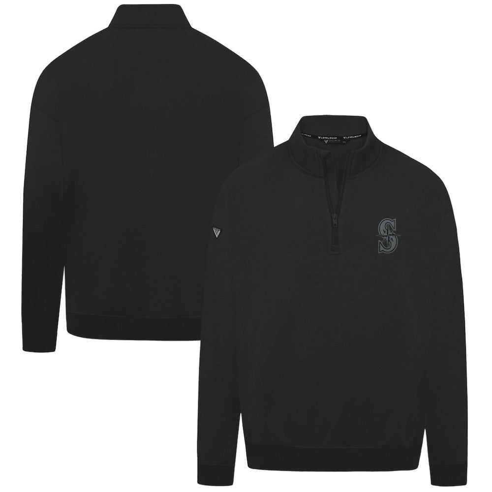 Seattle Mariners Levelwear Murray Nightfall Quarter-Zip Top - Black Tops