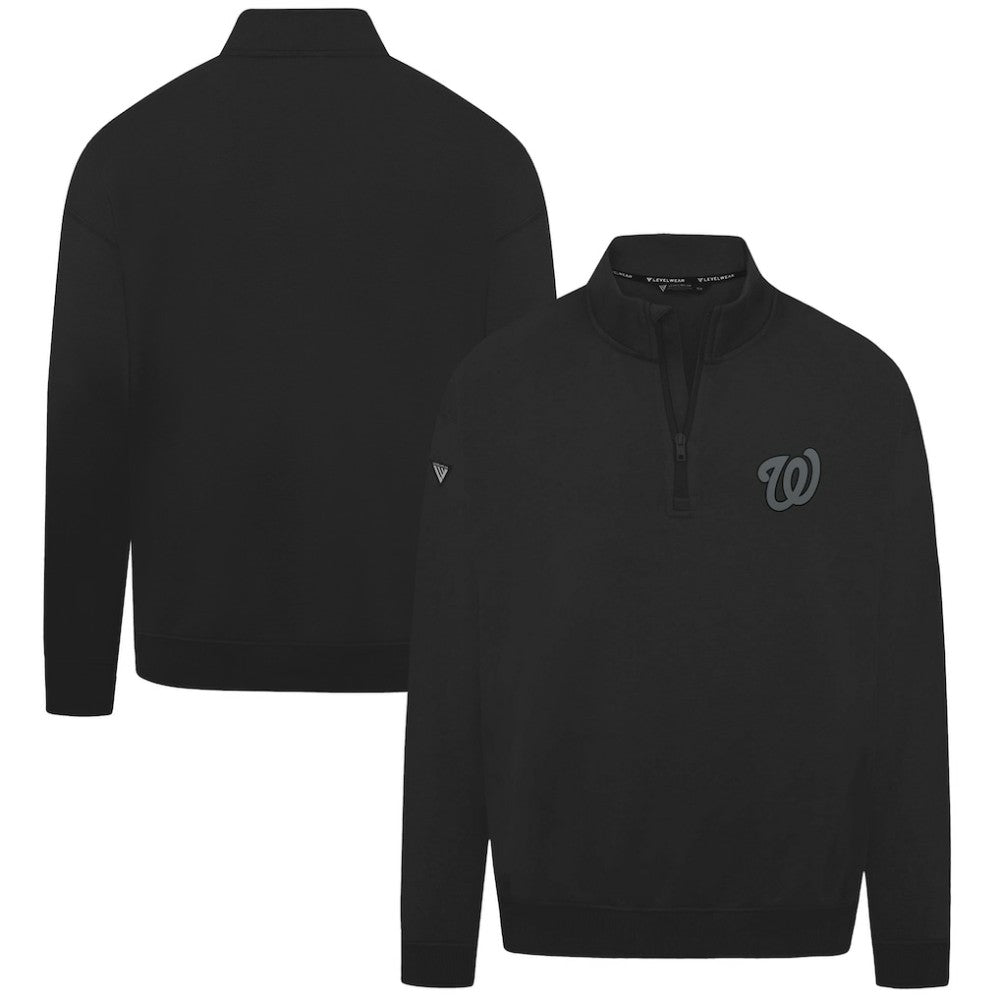 Washington Nationals Levelwear Murray Nightfall Quarter-Zip Top - Black Tops