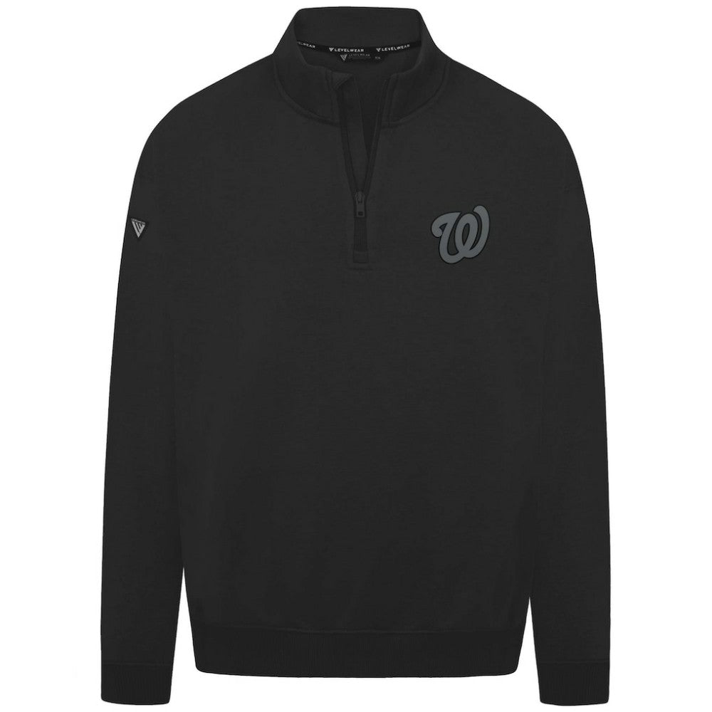 Washington Nationals Levelwear Murray Nightfall Quarter-Zip Top - Black Tops