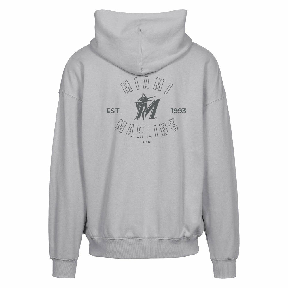 Miami Marlins Levelwear Uphill Abyssal Full-Zip Hoodie - Gray Hoodies