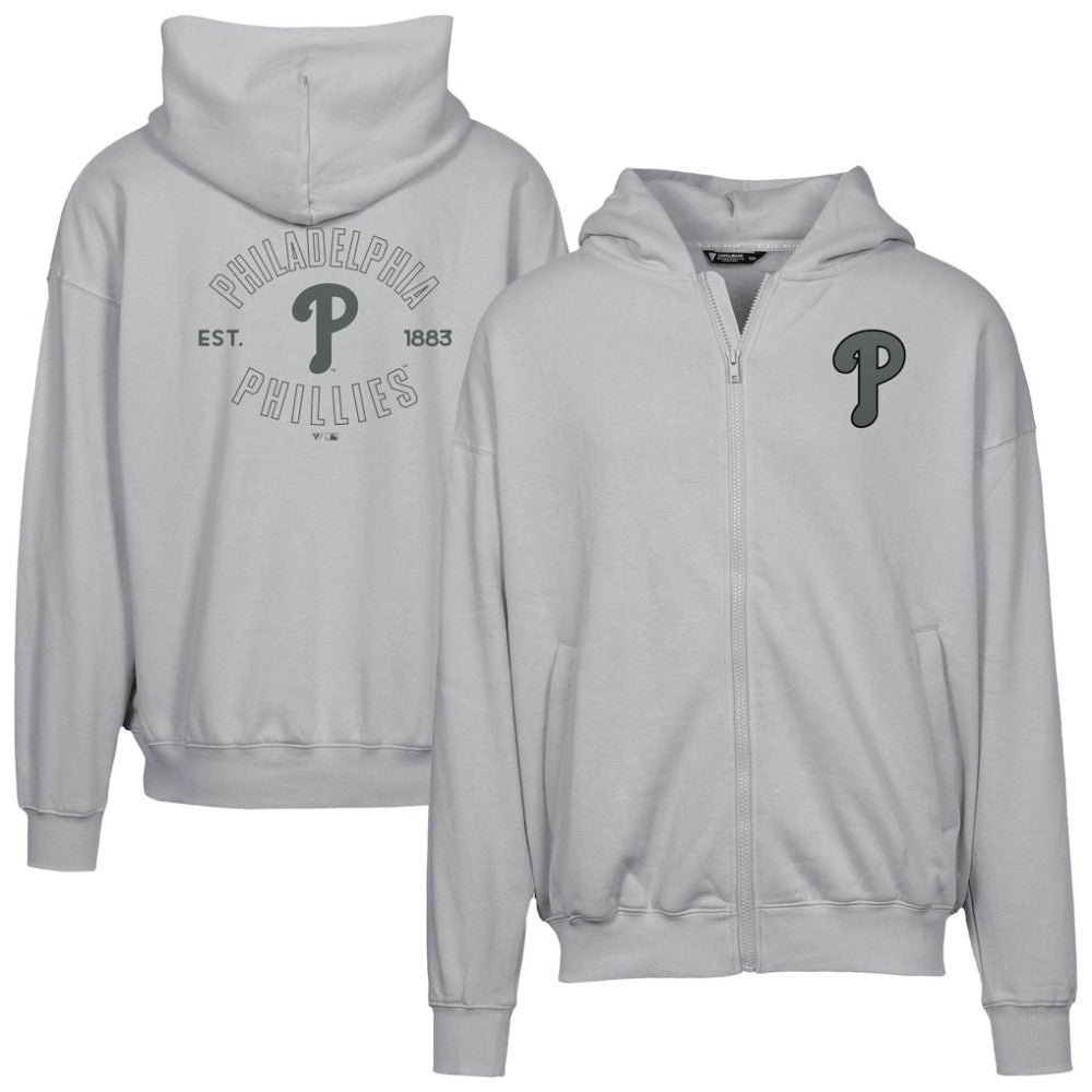 Philadelphia Phillies Levelwear Uphill Abyssal Full-Zip Hoodie - Gray Hoodies