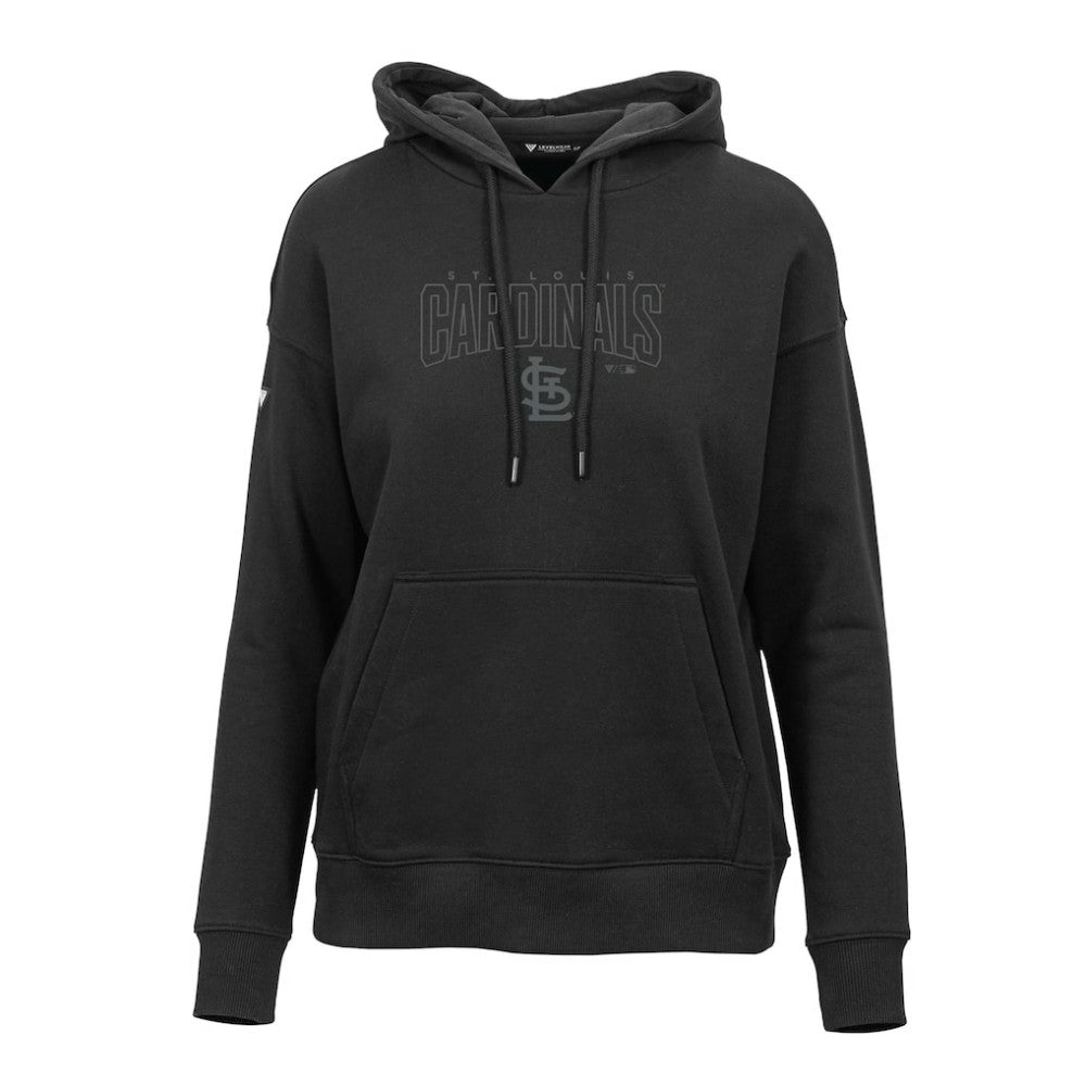 St. Louis Cardinals Levelwear Women's Adorn Darkmoon Pullover Hoodie - Black Hoodies