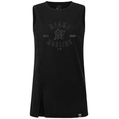 Miami Marlins Levelwear Women's Influx Abyssal Tank Top - Black Tanks