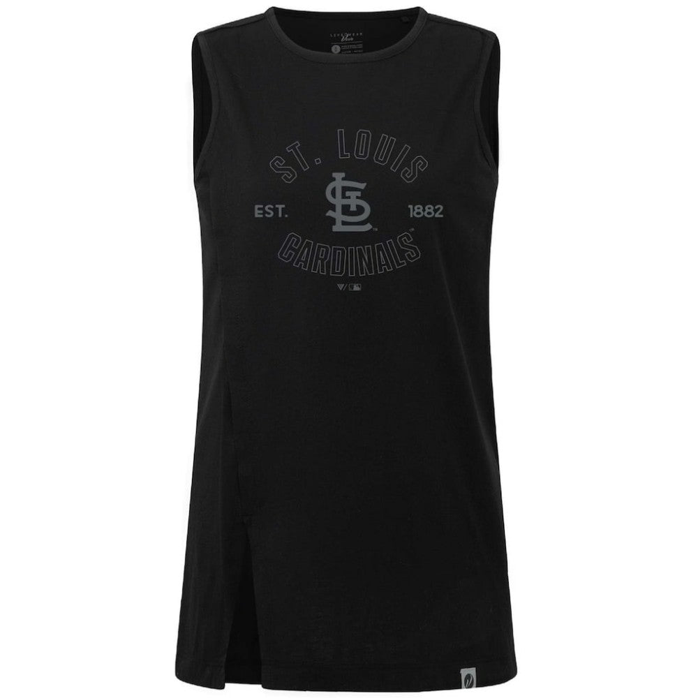 St. Louis Cardinals Levelwear Women's Influx Abyssal Tank Top - Black Tanks