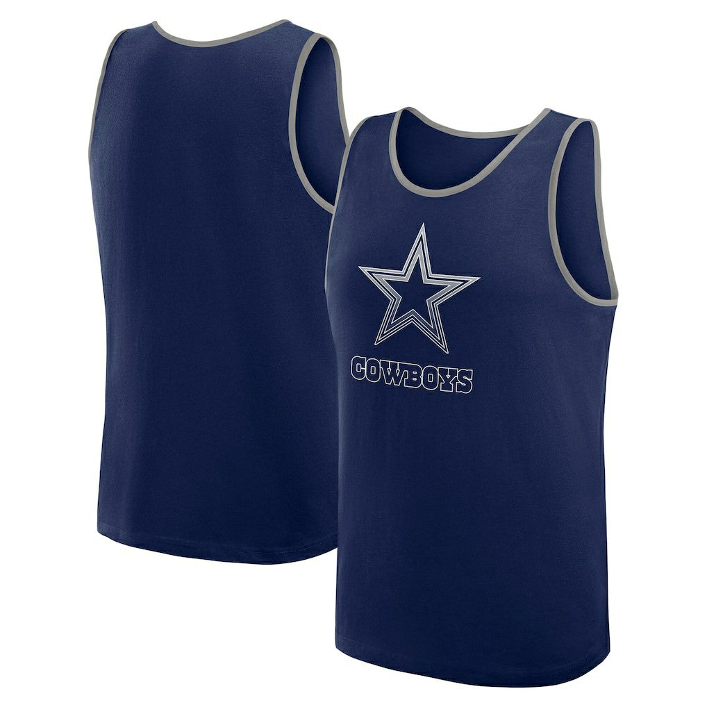 Dallas Cowboys Logo Athletic Unmatched Success Tank Top - Navy Tops