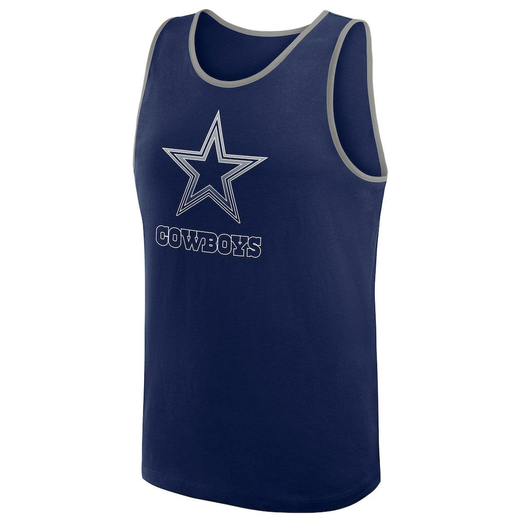 Dallas Cowboys Logo Athletic Unmatched Success Tank Top - Navy Tops