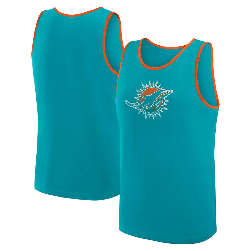 Miami Dolphins Logo Athletic Unmatched Success Tank Top - Aqua Tops