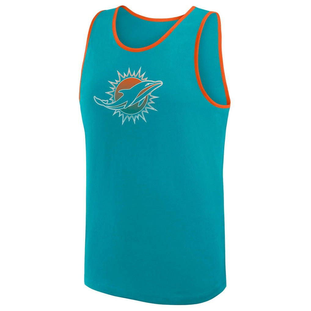 Miami Dolphins Logo Athletic Unmatched Success Tank Top - Aqua Tops