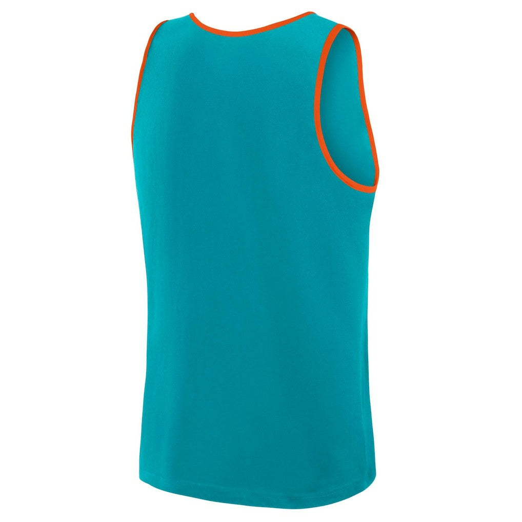 Miami Dolphins Logo Athletic Unmatched Success Tank Top - Aqua Tops