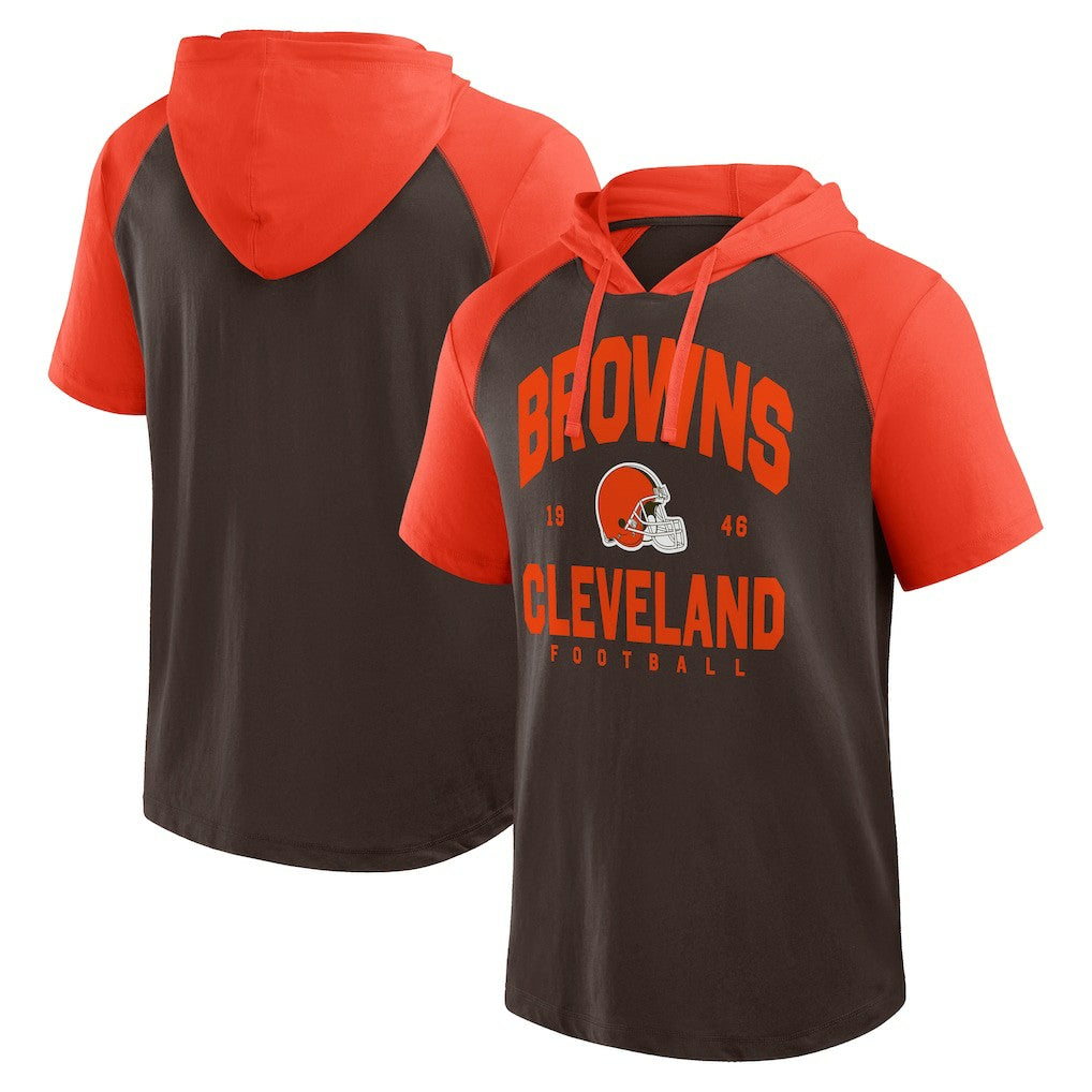 Cleveland Browns Logo Athletic Prime Hoodie T-Shirt - Brown Hoodies