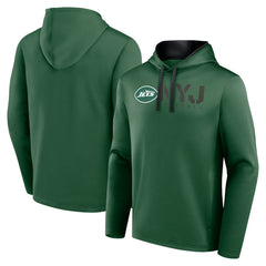 New York Jets Logo Athletic Head Start Pullover Hoodie - Green Hoodies