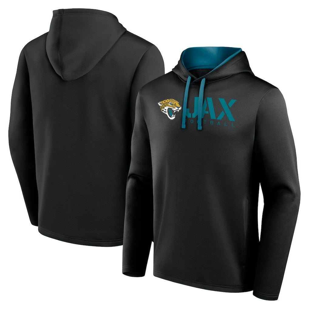 Jacksonville Jaguars Logo Athletic Head Start Pullover Hoodie - Black Hoodies