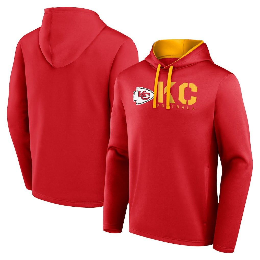 Kansas City Chiefs Logo Athletic Head Start Pullover Hoodie - Red Hoodies