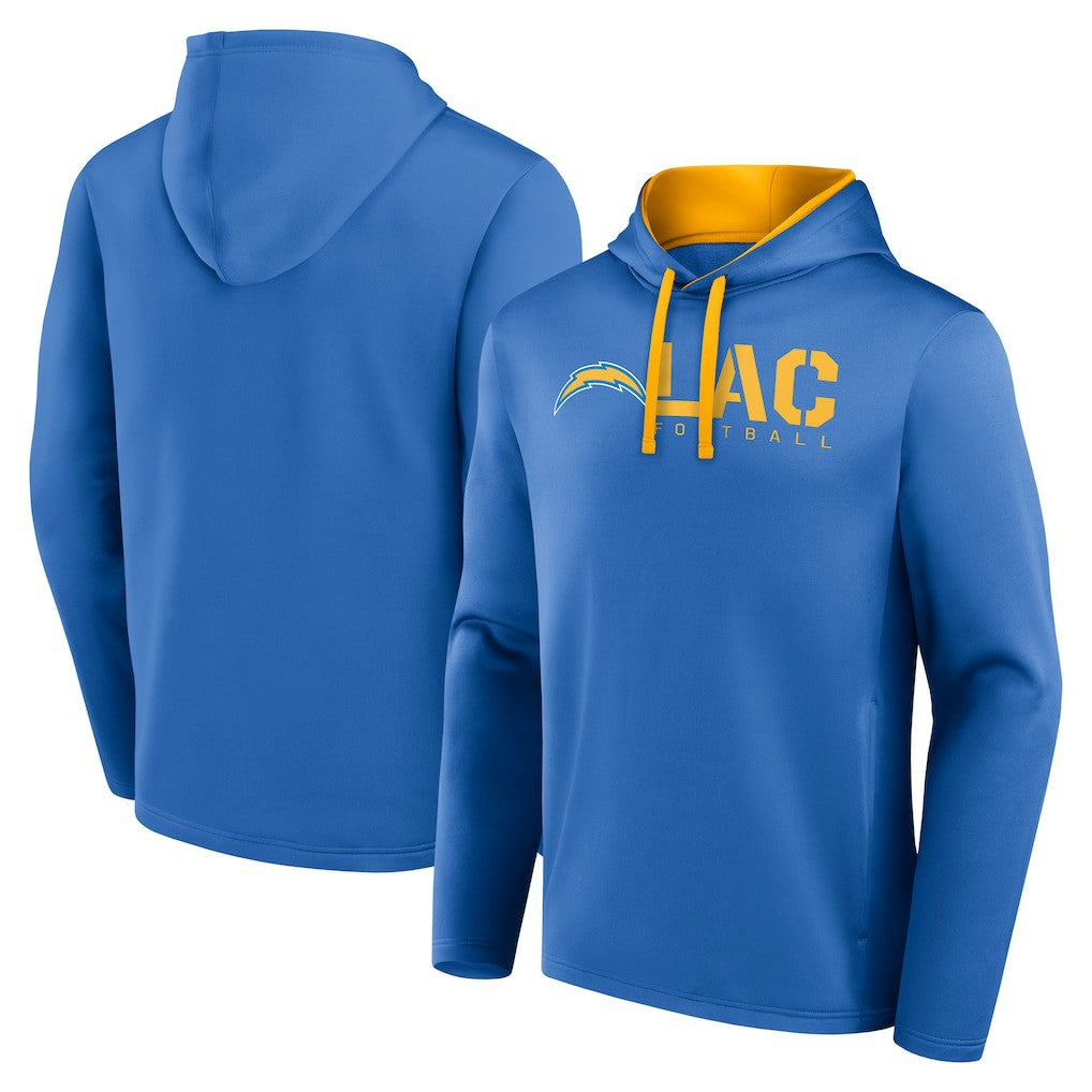 Los Angeles Chargers Logo Athletic Head Start Pullover Hoodie - Powder Blue Hoodies