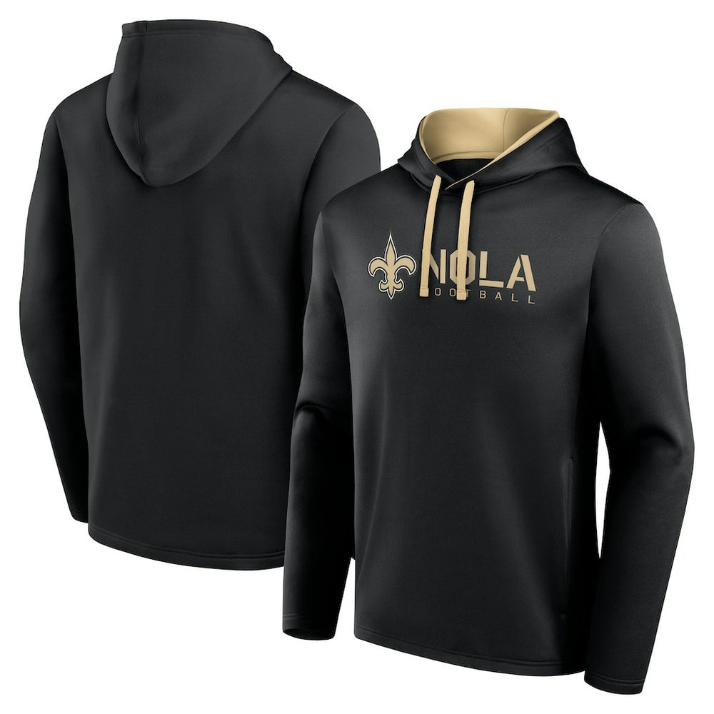 New Orleans Saints Logo Athletic Head Start Pullover Hoodie - Black Hoodies