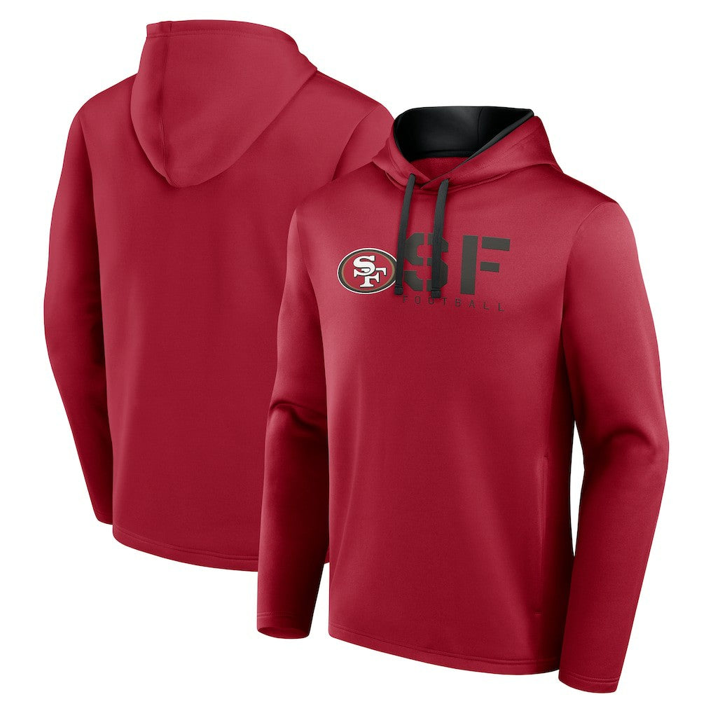San Francisco 49ers Logo Athletic Head Start Pullover Hoodie - Scarlet Hoodies