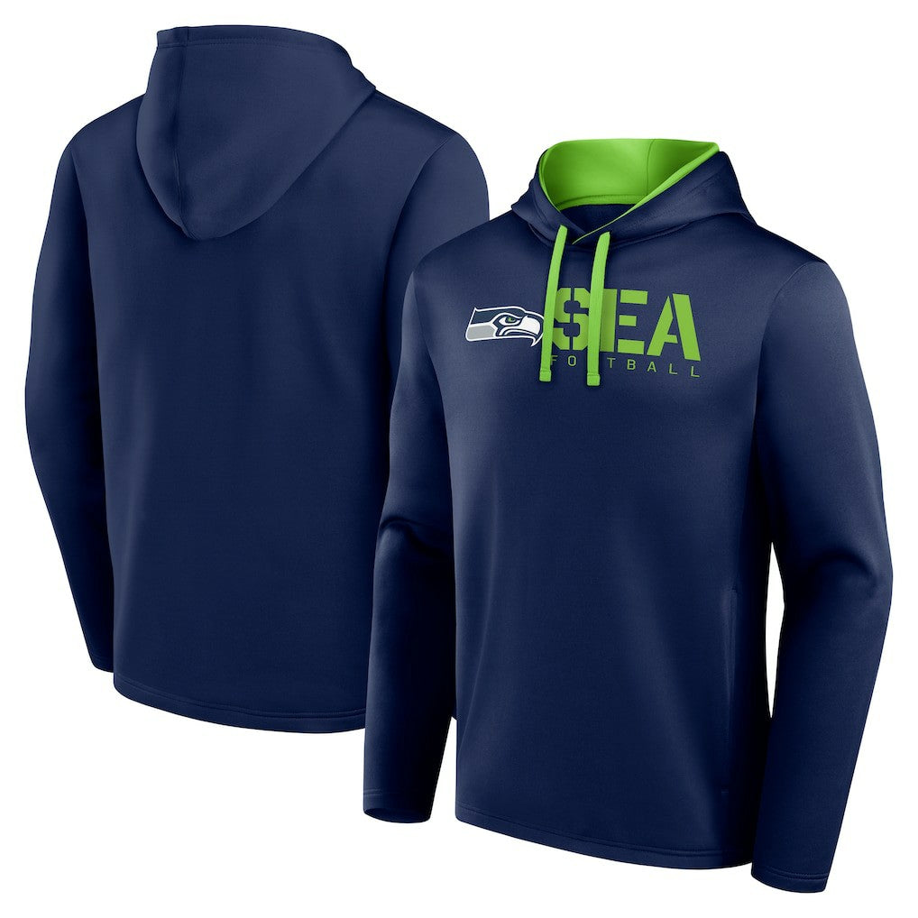 Seattle Seahawks Logo Athletic Head Start Pullover Hoodie - College Navy Hoodies