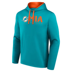 Miami Dolphins Logo Athletic Head Start Pullover Hoodie - Aqua Hoodies