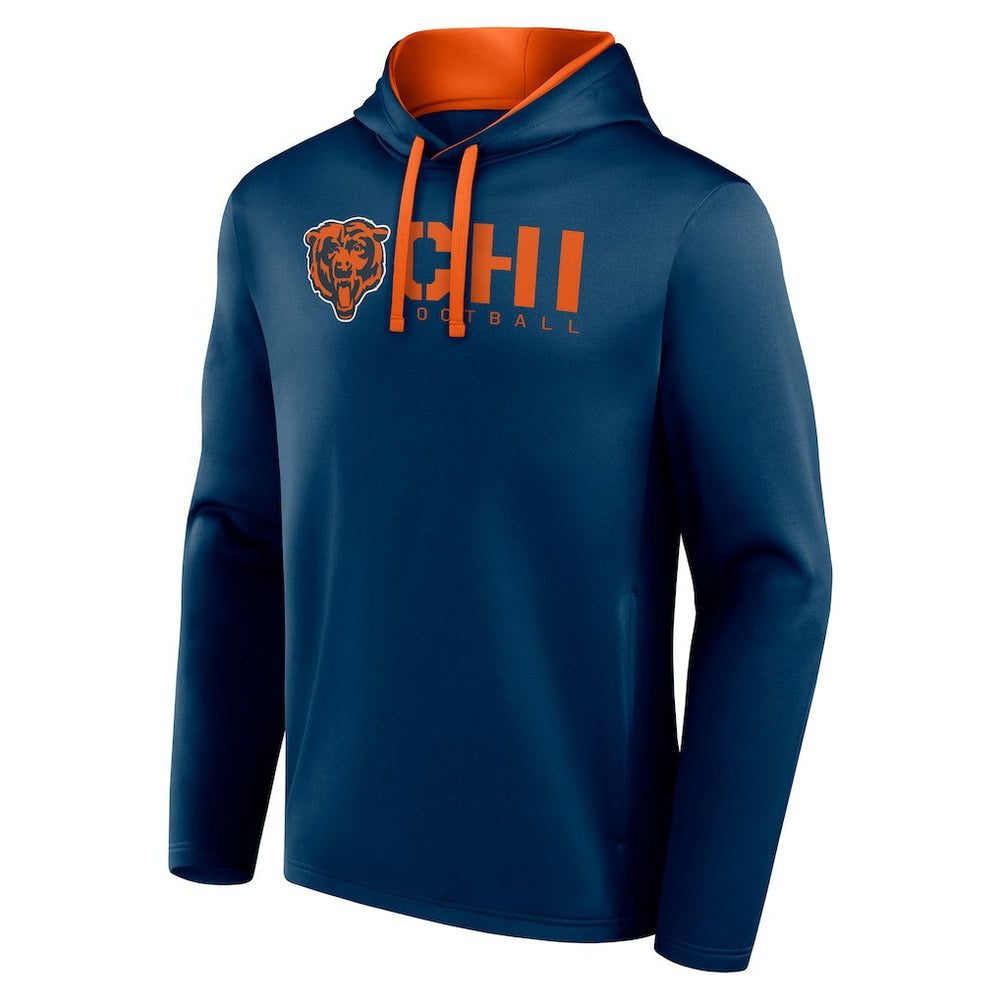Chicago Bears Logo Athletic Head Start Pullover Hoodie - Navy Hoodies
