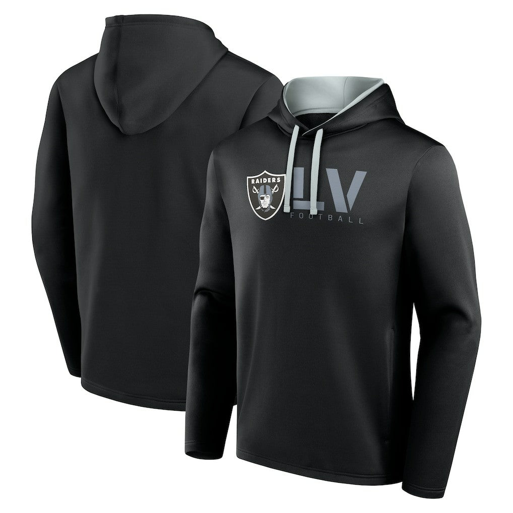 Las Vegas Raiders Logo Athletic Head Start Pullover Hoodie - Black Hoodies