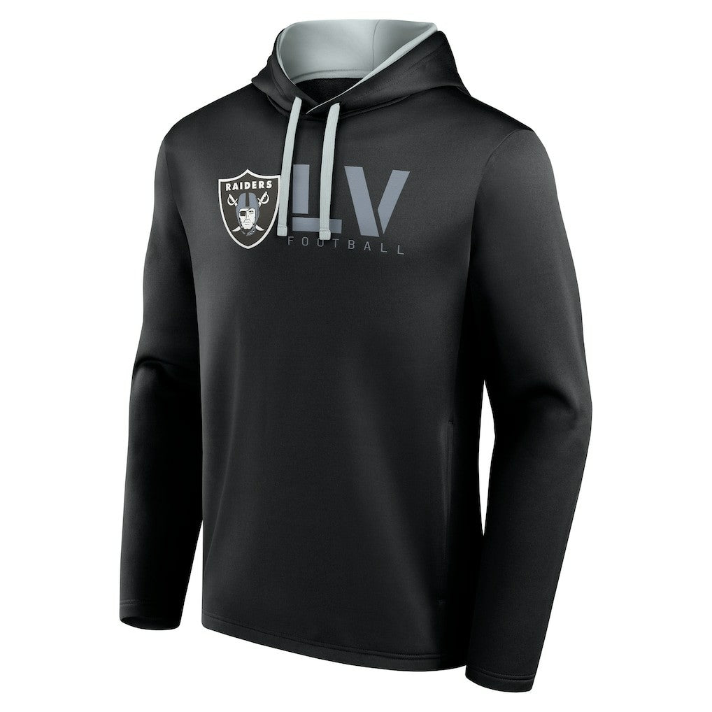 Las Vegas Raiders Logo Athletic Head Start Pullover Hoodie - Black Hoodies