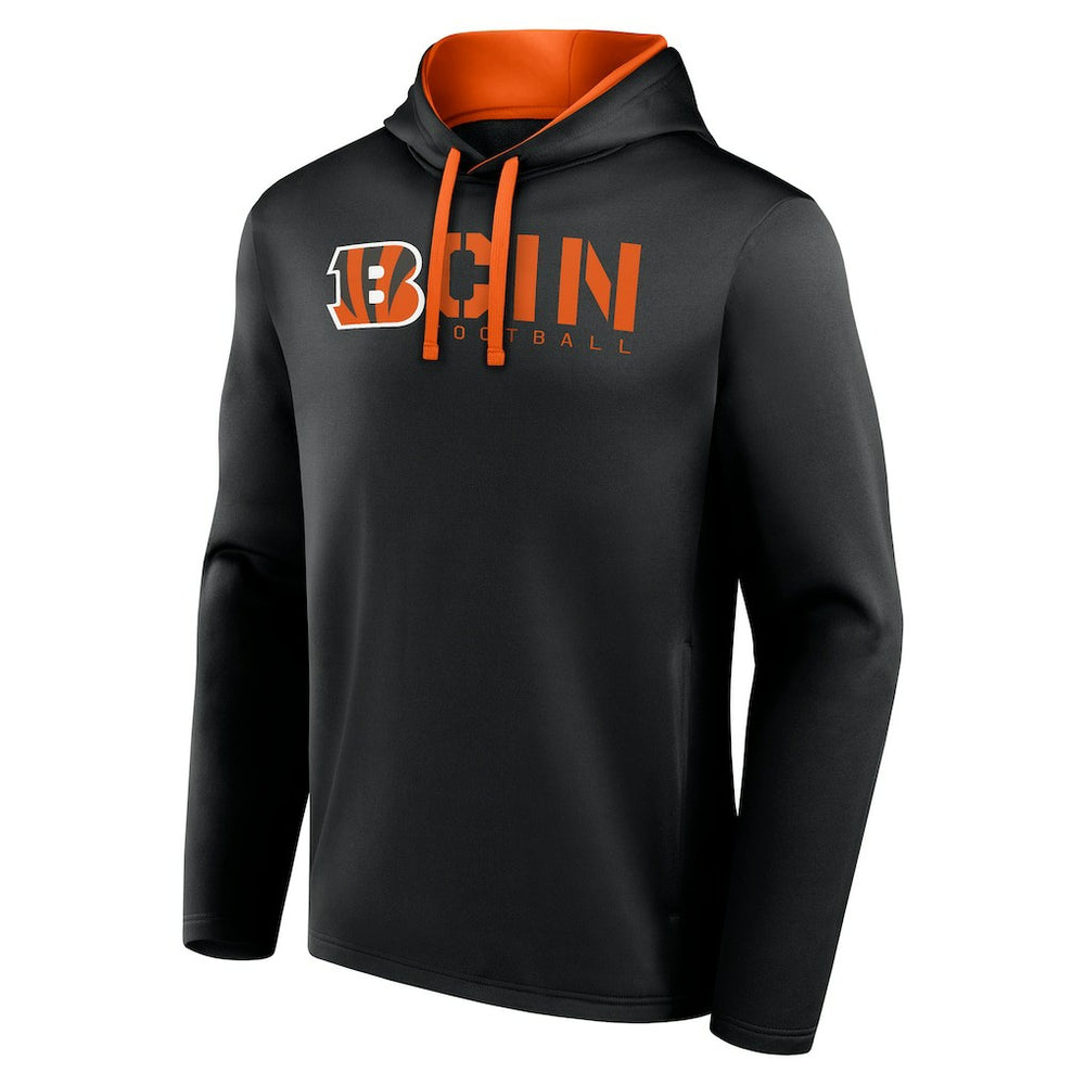 Cincinnati Bengals Logo Athletic Head Start Pullover Hoodie - Black Hoodies