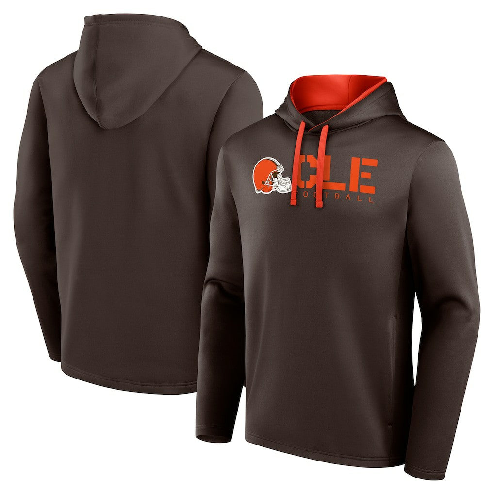 Cleveland Browns Logo Athletic Head Start Pullover Hoodie - Brown Hoodies
