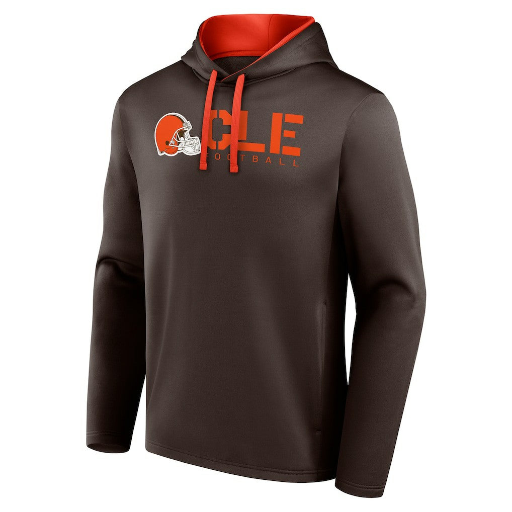 Cleveland Browns Logo Athletic Head Start Pullover Hoodie - Brown Hoodies