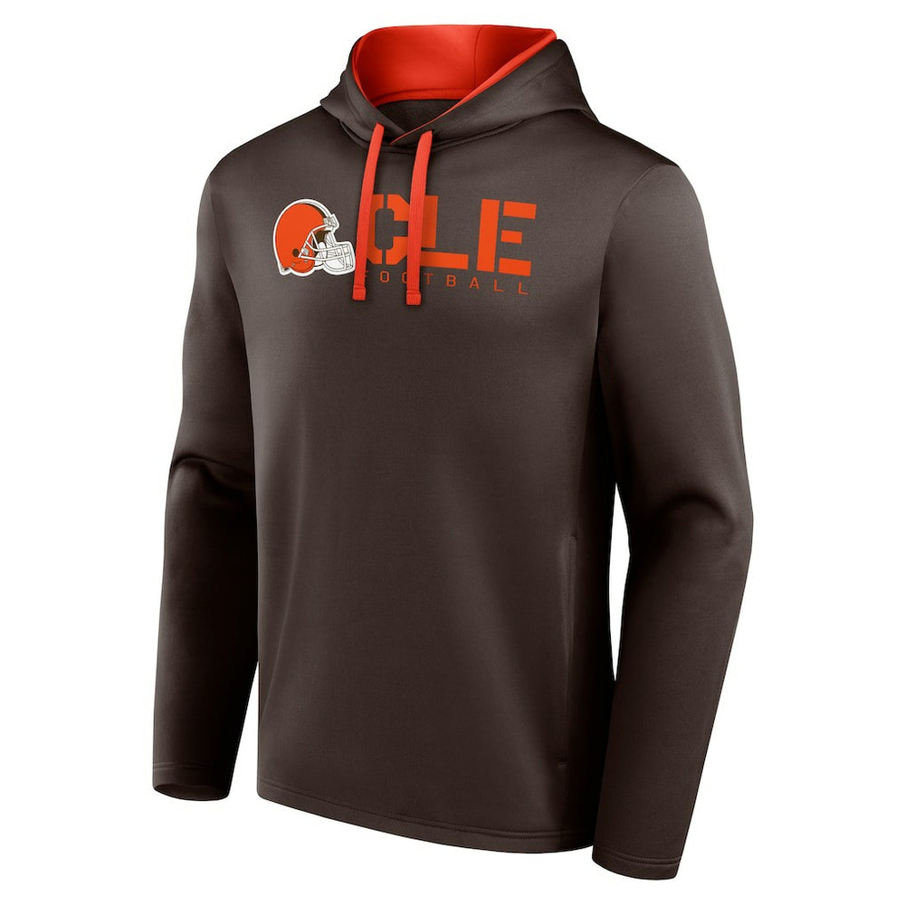 Cleveland Browns Logo Athletic Head Start Pullover Hoodie - Brown Hoodies