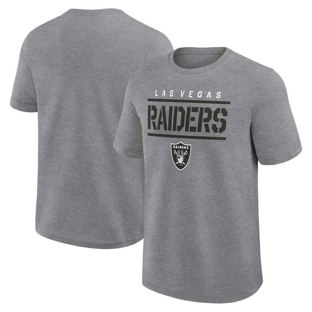 Las Vegas Raiders Logo Athletic Top Notch T-Shirt - Heather Gray T-shirts
