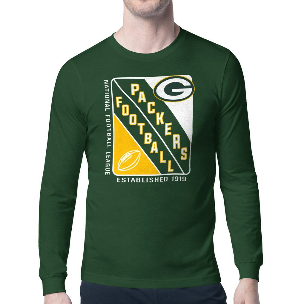 Green Bay Packers Starter Shield Logo Long Sleeve T-Shirt - Olive T-shirts