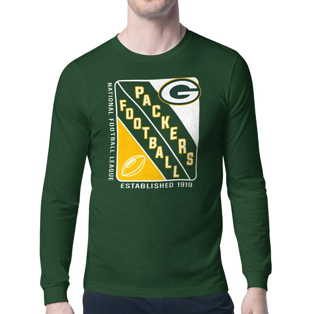 Green Bay Packers Starter Shield Logo Long Sleeve T-Shirt - Olive T-shirts
