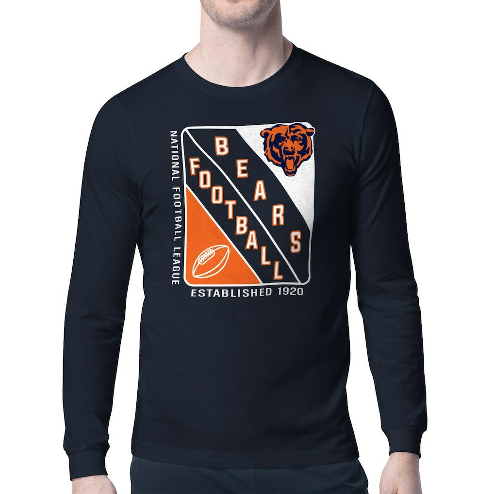 Chicago Bears Starter Shield Logo Long Sleeve T-Shirt - Navy T-shirts