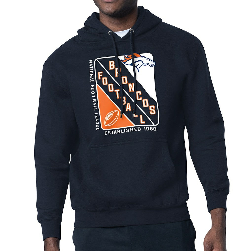 Denver Broncos Starter Shield Logo Pullover Hoodie - Navy Hoodies