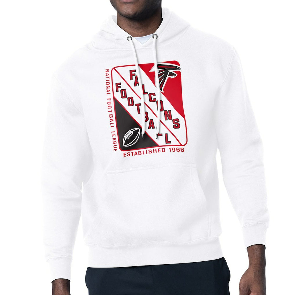 Atlanta Falcons Starter Shield Logo Pullover Hoodie - White Hoodies