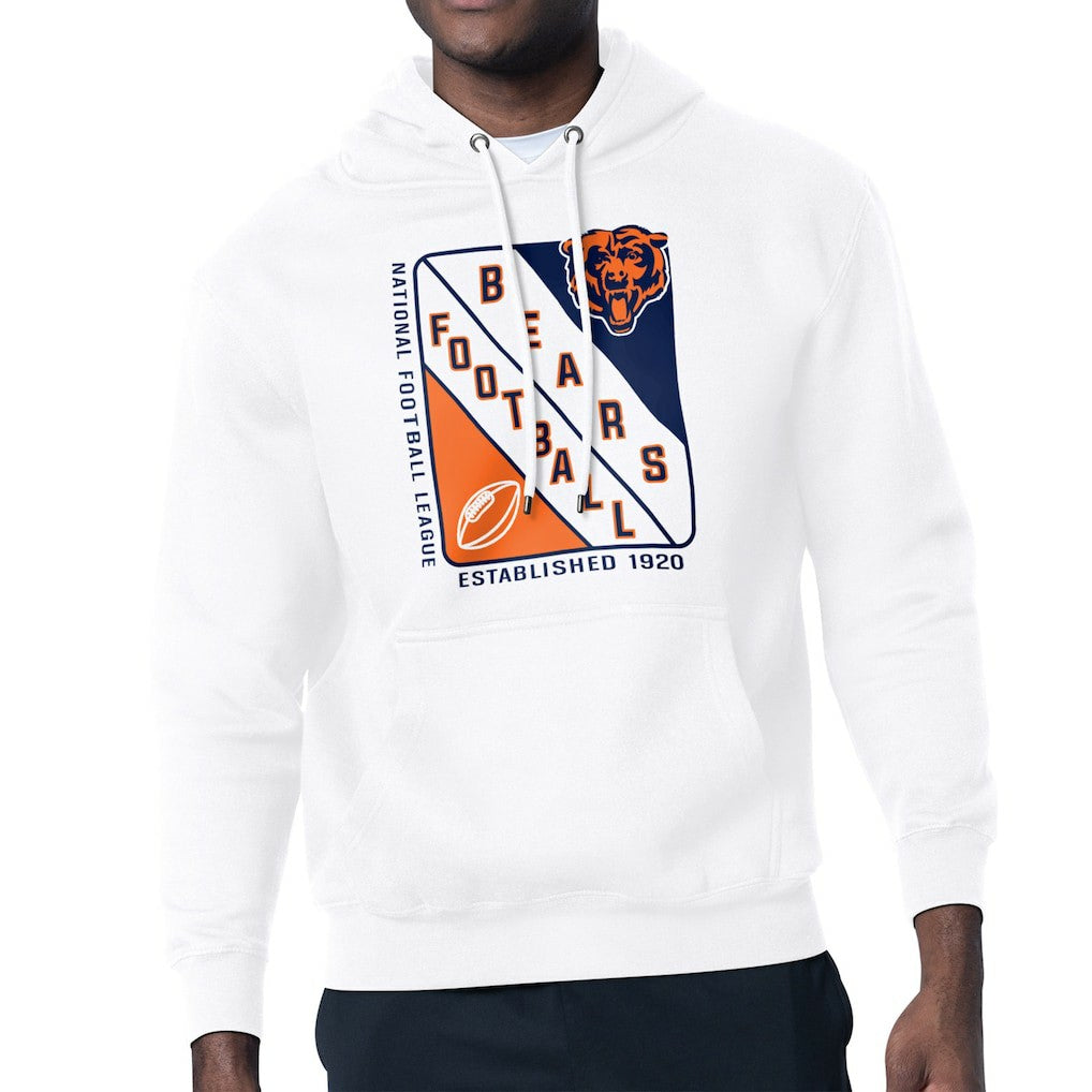 Chicago Bears Starter Shield Logo Pullover Hoodie - White Hoodies