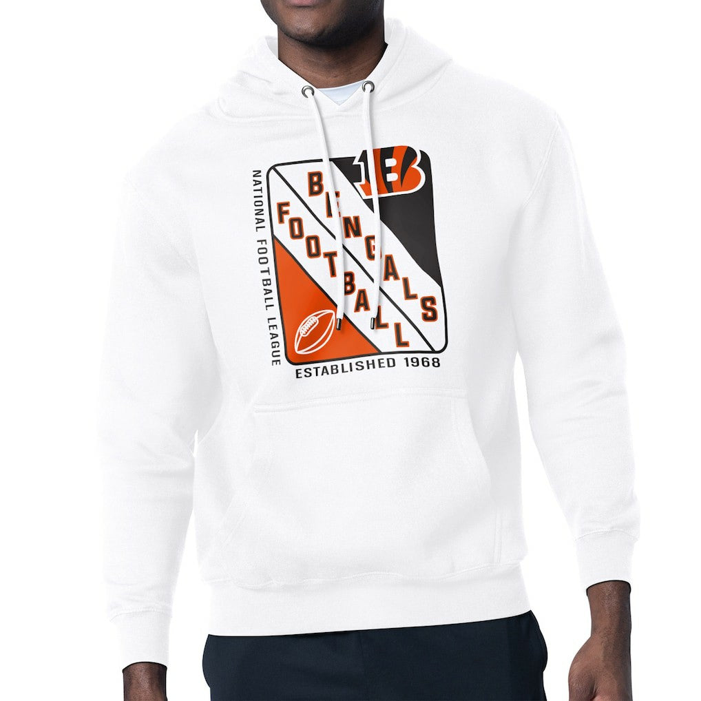 Cincinnati Bengals Starter Shield Logo Pullover Hoodie - White Hoodies