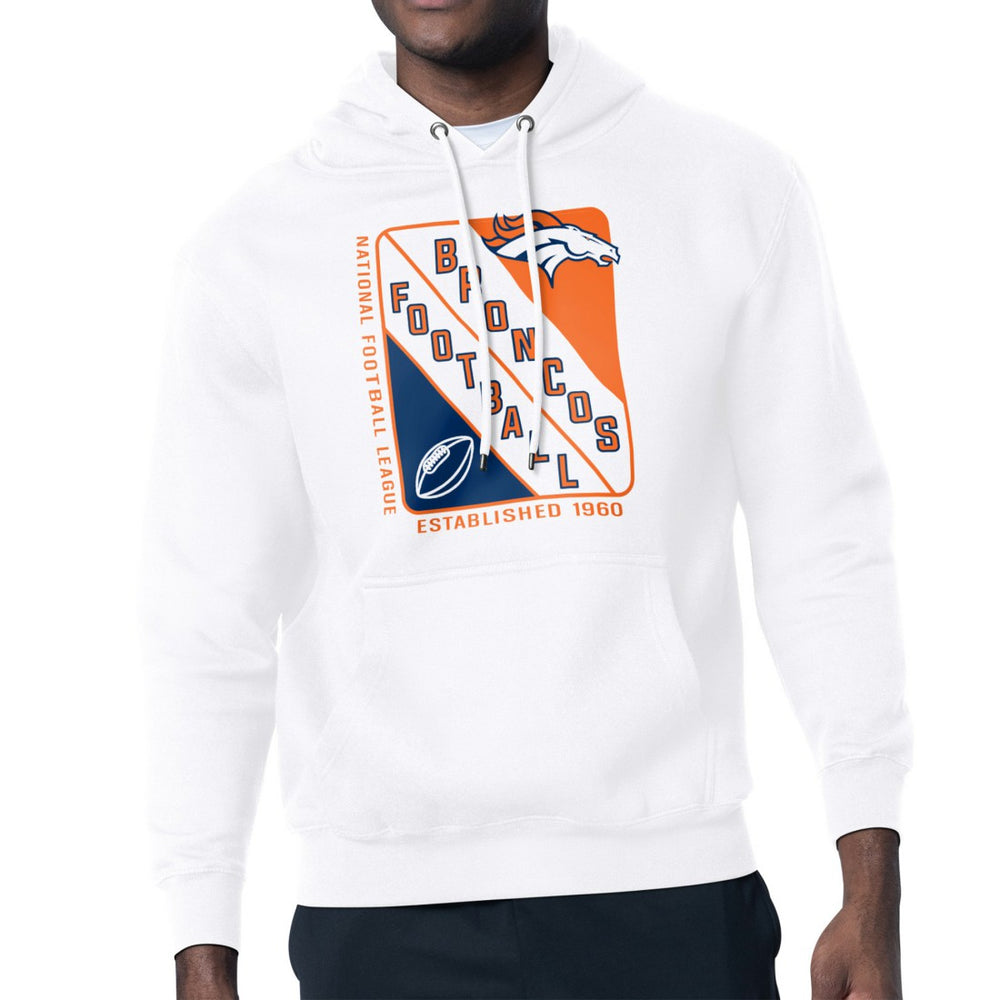 Denver Broncos Starter Shield Logo Pullover Hoodie - White Hoodies