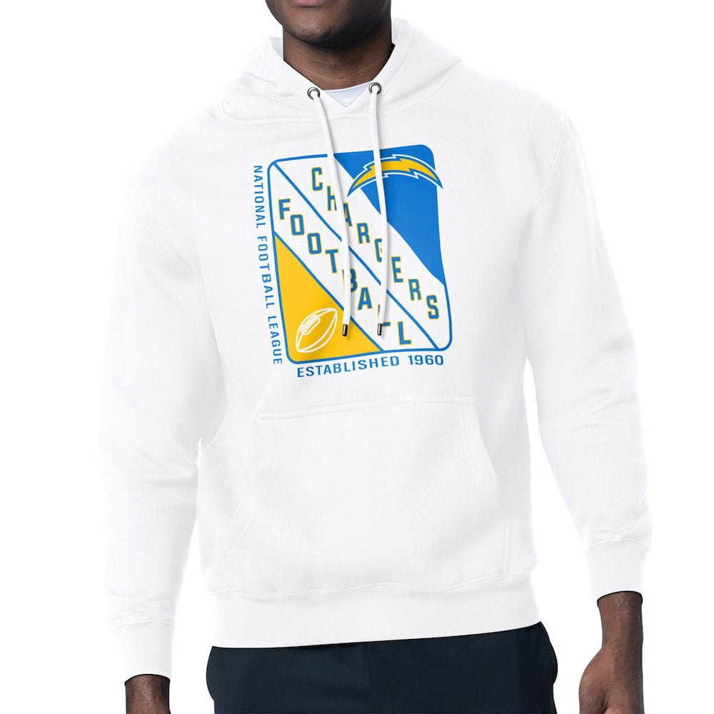 Los Angeles Chargers Starter Shield Logo Pullover Hoodie - White Hoodies