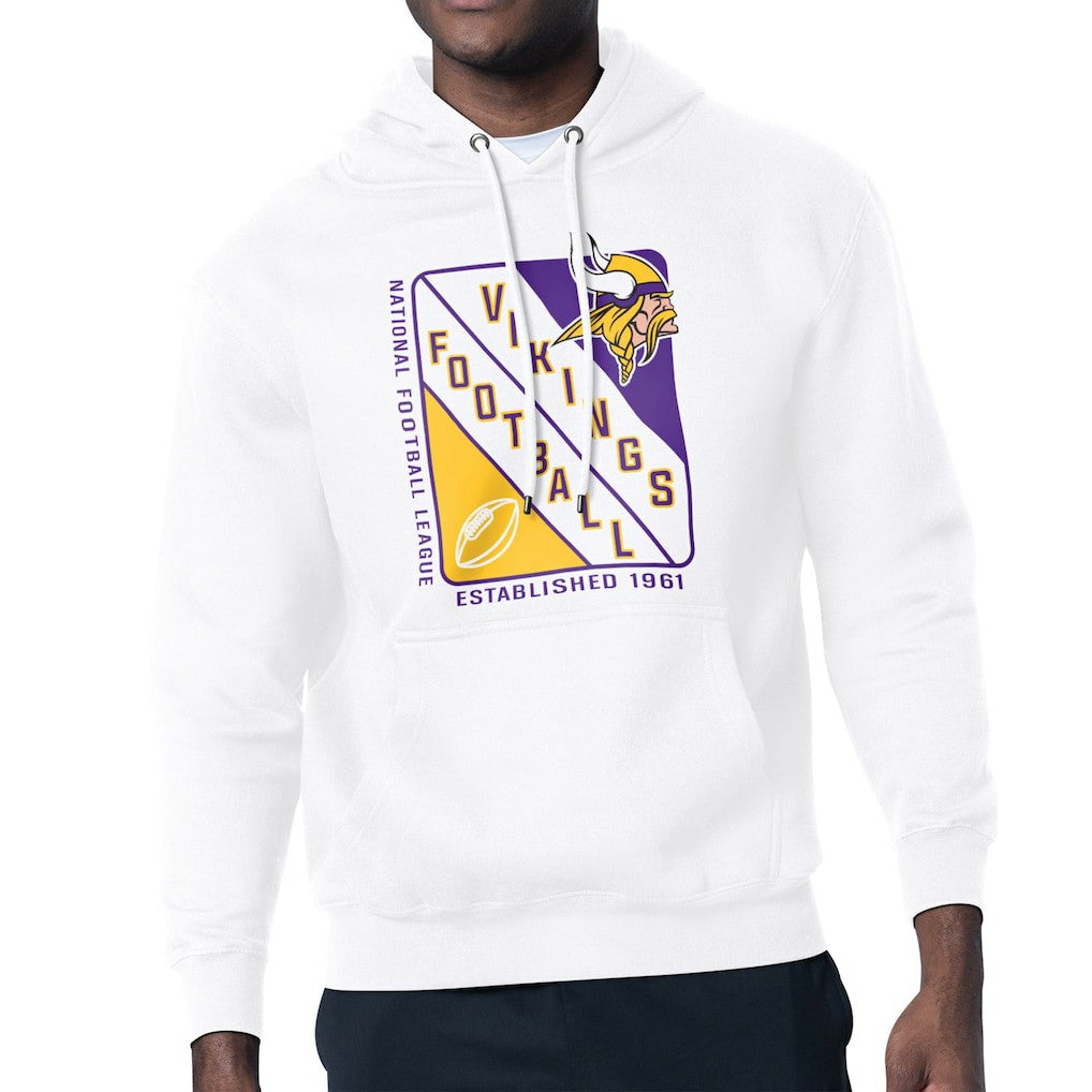 Minnesota Vikings Starter Shield Logo Pullover Hoodie - White Hoodies