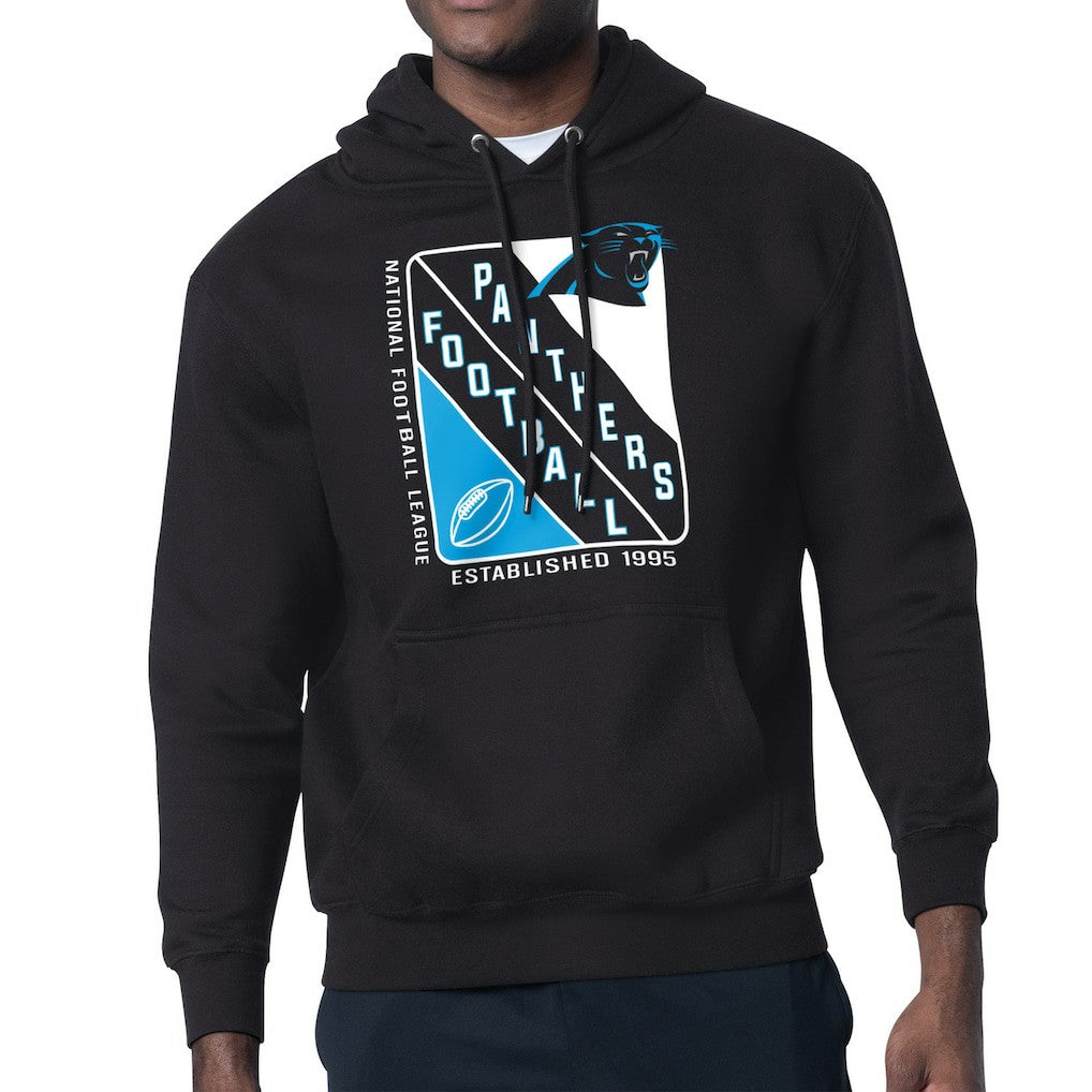 Carolina Panthers Starter Shield Logo Pullover Hoodie - Black Hoodies