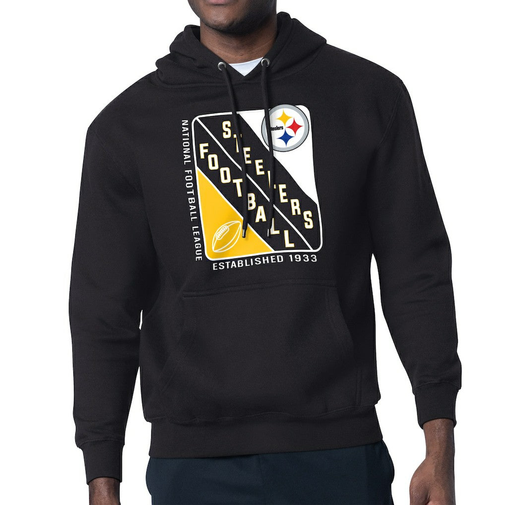 Pittsburgh Steelers Starter Shield Logo Pullover Hoodie - Black Hoodies