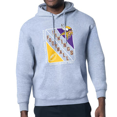 Minnesota Vikings Starter Shield Logo Pullover Hoodie - Heather Gray Hoodies