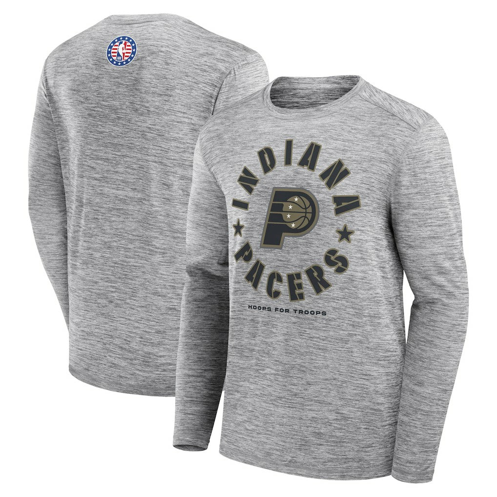 Indiana Pacers NBA Hoops for Troops Long Sleeve T-Shirt Heather Gray - Fanatics