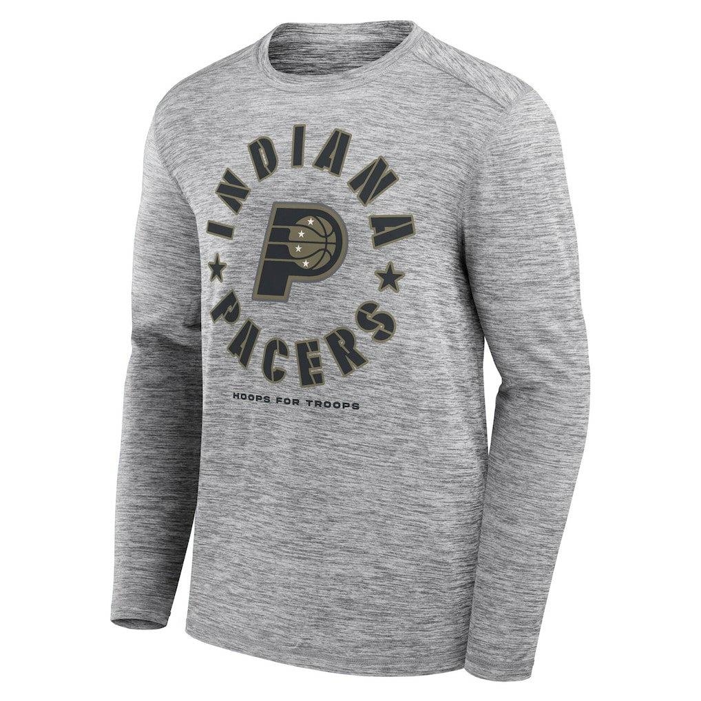 Indiana Pacers NBA Hoops for Troops Long Sleeve T-Shirt Heather Gray - Fanatics