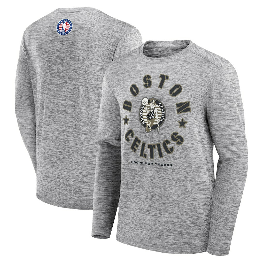 Boston Celtics NBA Hoops for Troops Long Sleeve T-Shirt Heather Gray - Fanatics